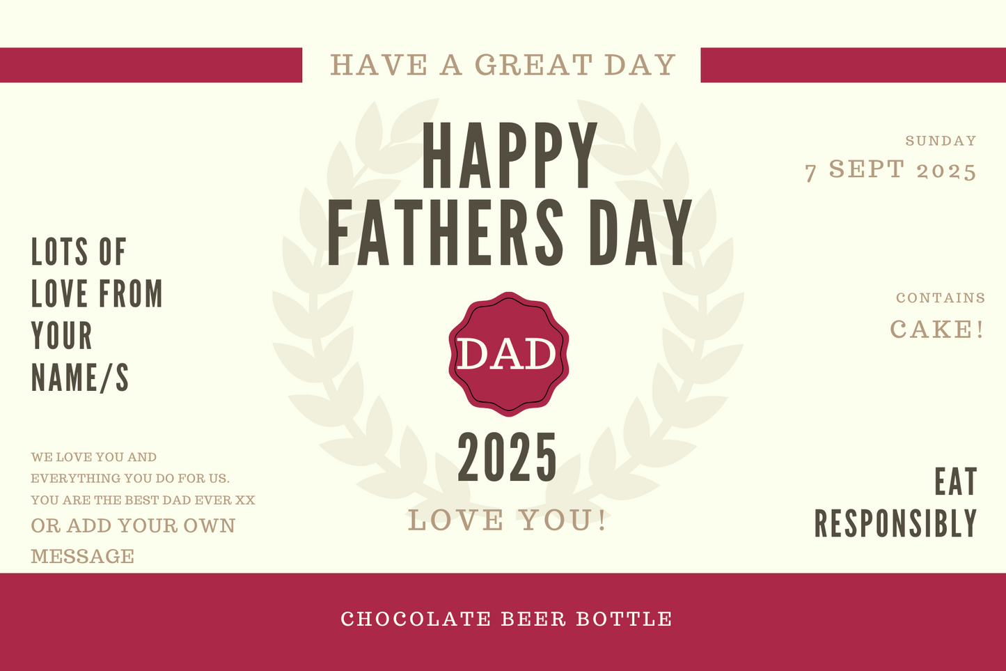 Father's Day Chocolate Beer Bottle