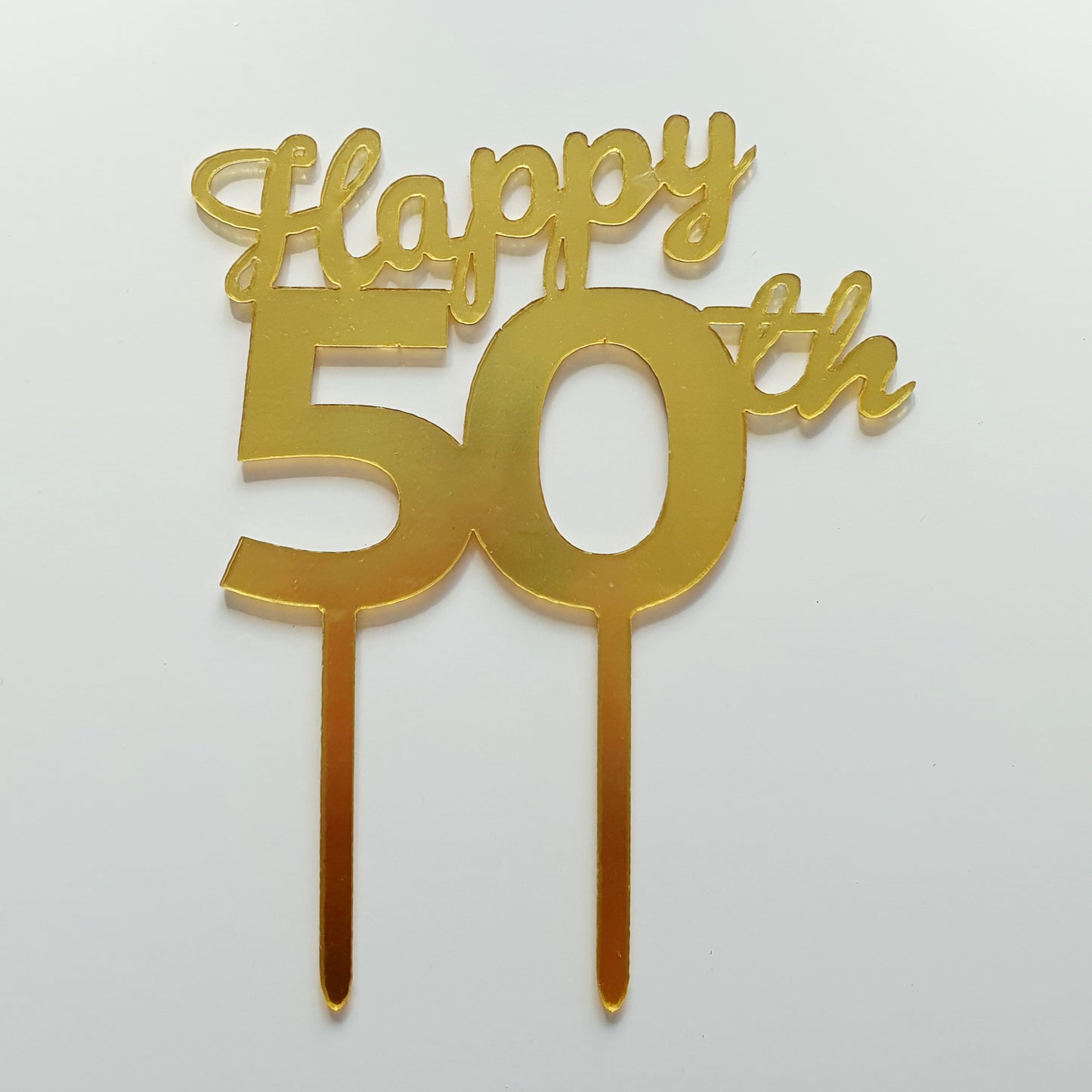 Gold Acrylic Happy 50th Cake Topper