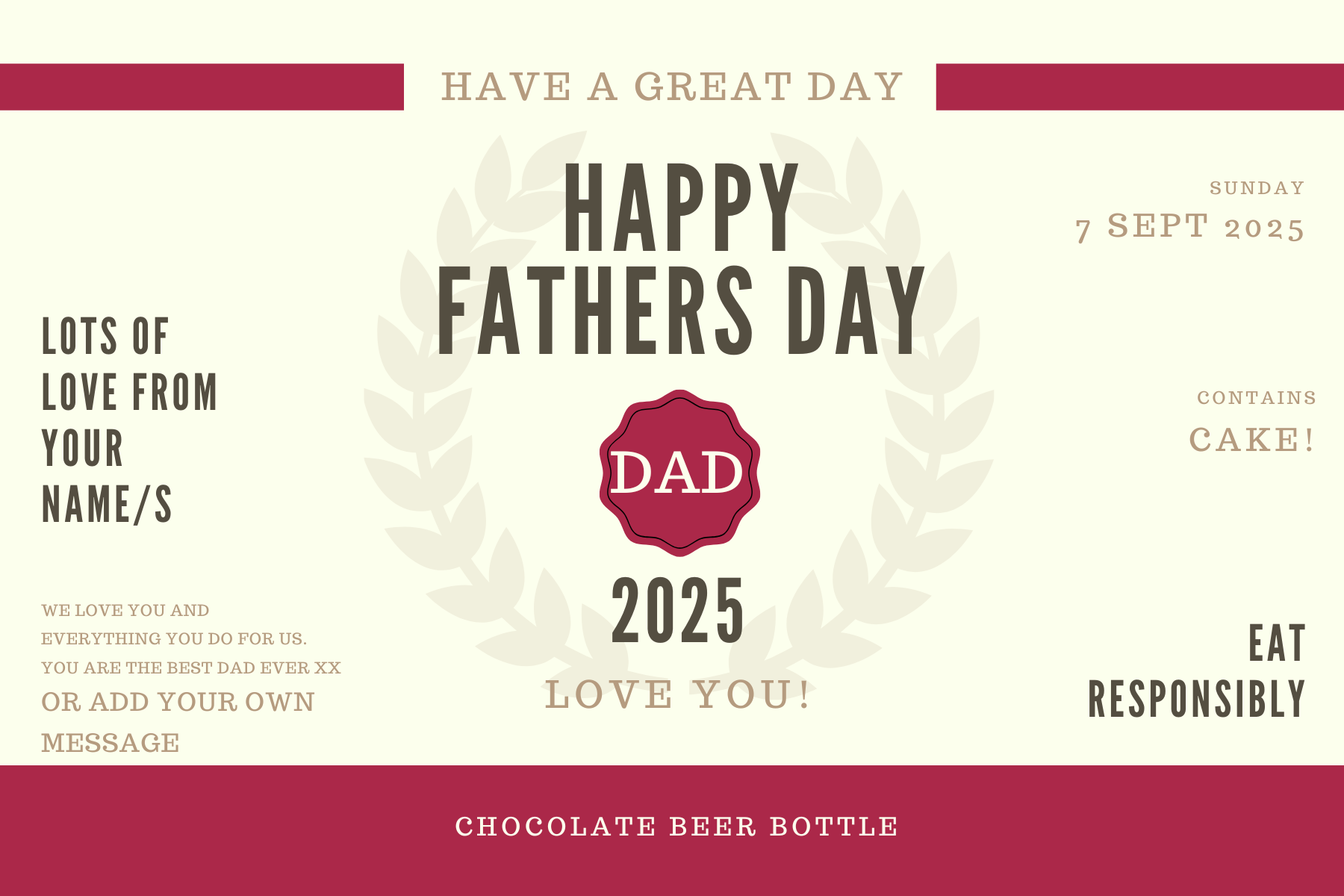 Father's Day Chocolate Beer Bottle