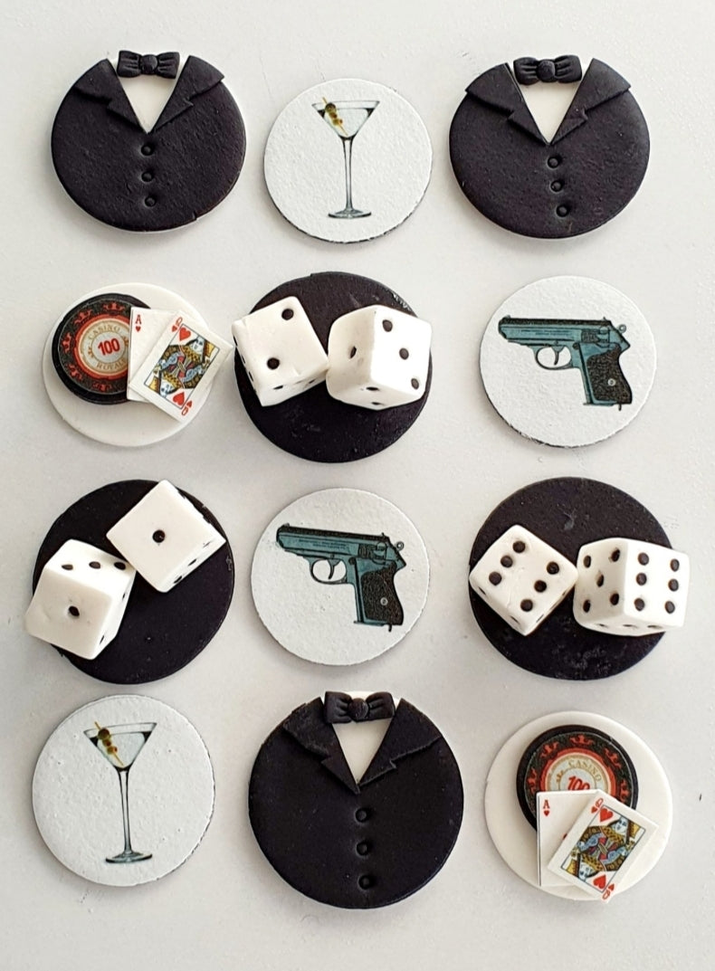 James Bond Casino Cupcake Discs