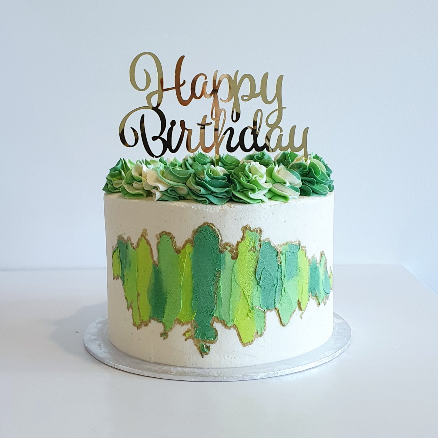 Gold Acrylic Happy Birthday Cake Topper Large