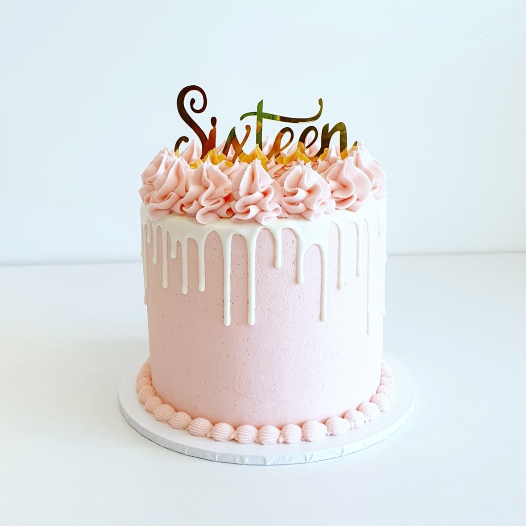 Gold Acrylic Sixteen Cake Topper