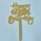 Gold Acrylic Happy 60th Cake Topper