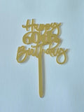 Gold Acrylic Happy 60th Cake Topper