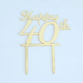 Gold Acrylic Happy 40th Cake Topper