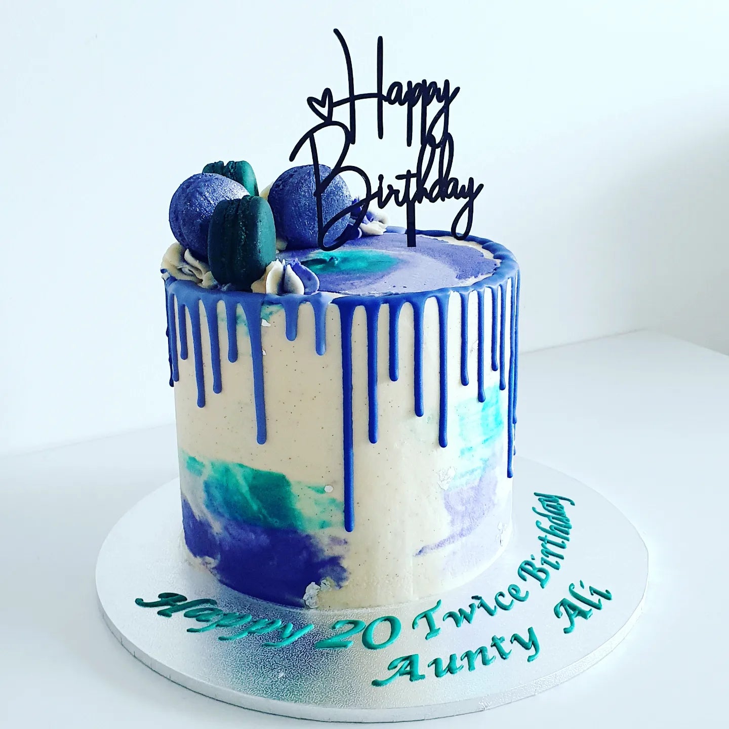 Black Acrylic Happy Birthday Cake Topper