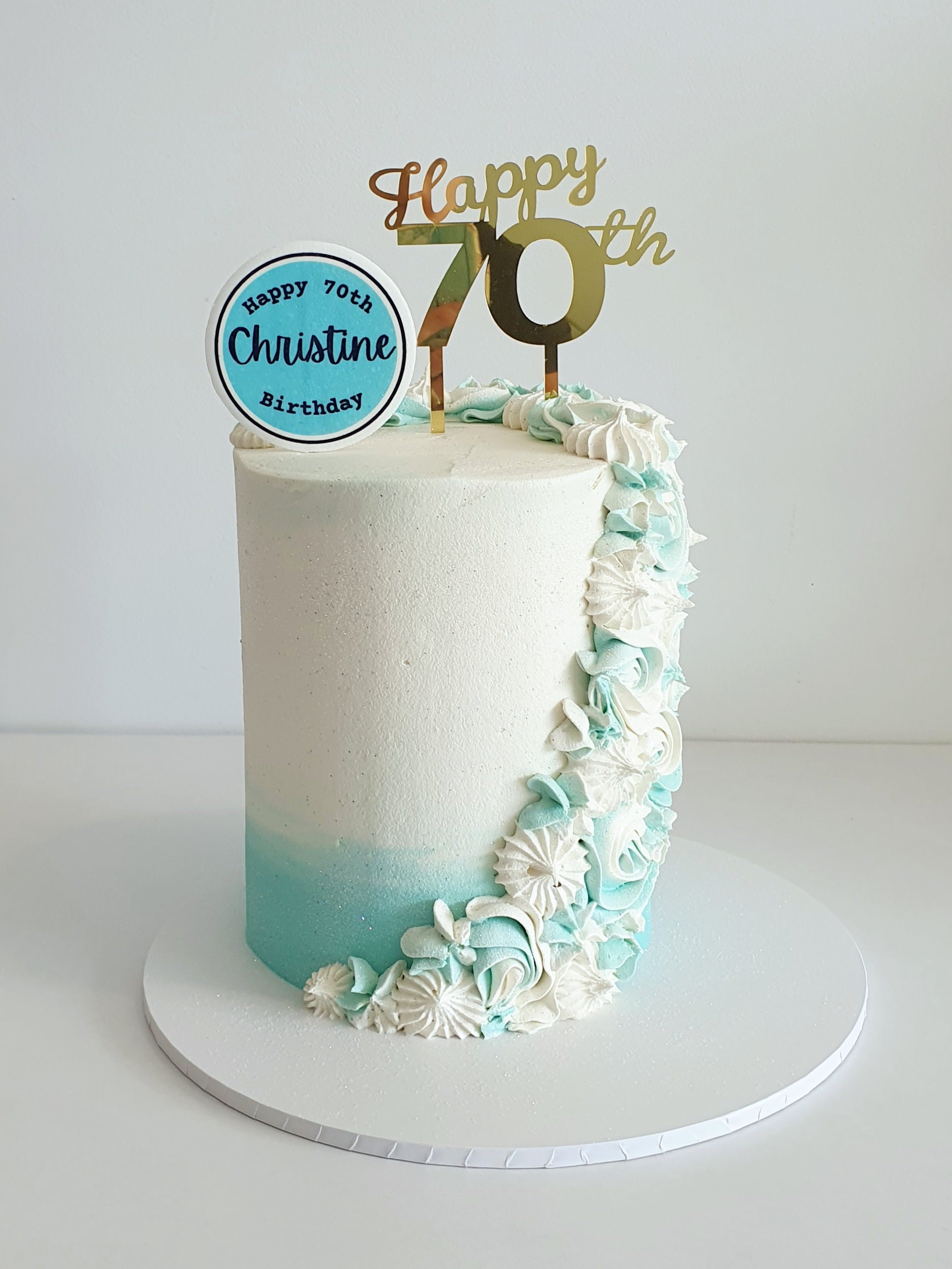 Double Barrel Piped Buttercream Cake