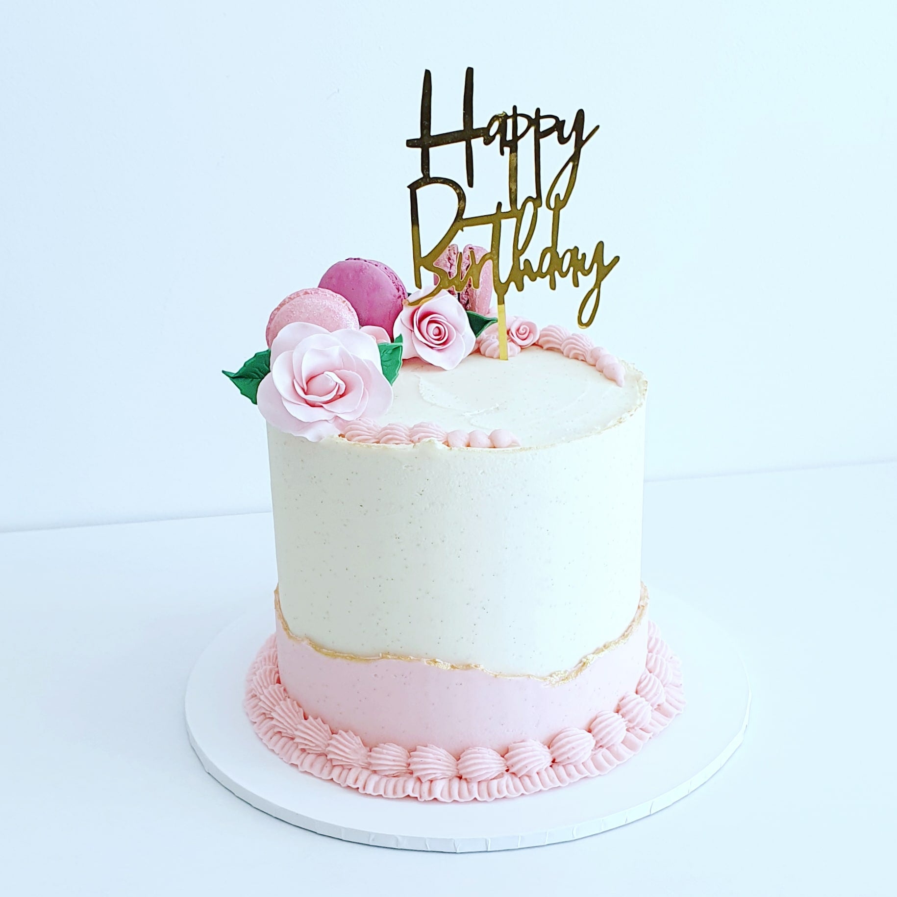 Gold Acrylic Happy Birthday Cake Topper