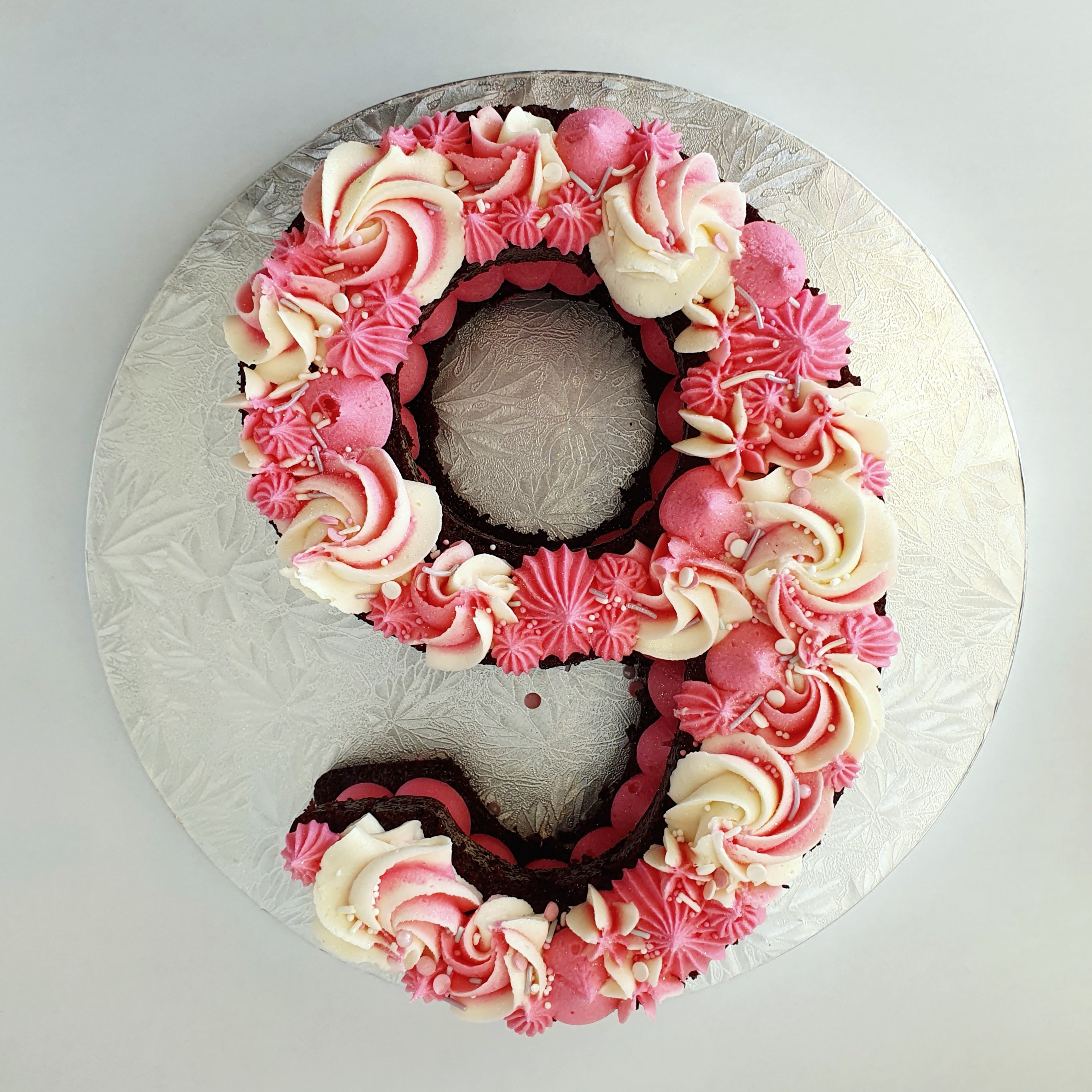Big Number Cake and Red Rose Flower. Cake Shape of Number 8 Decorated White  Creamcheese, Raspberry and Coconut Candy. Stock Image - Image of candy,  number: 141613219