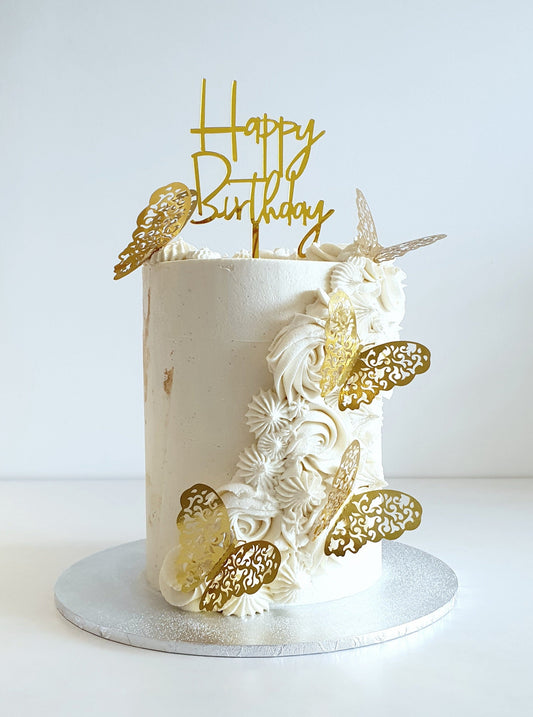 Double Barrel Piped Buttercream Cake