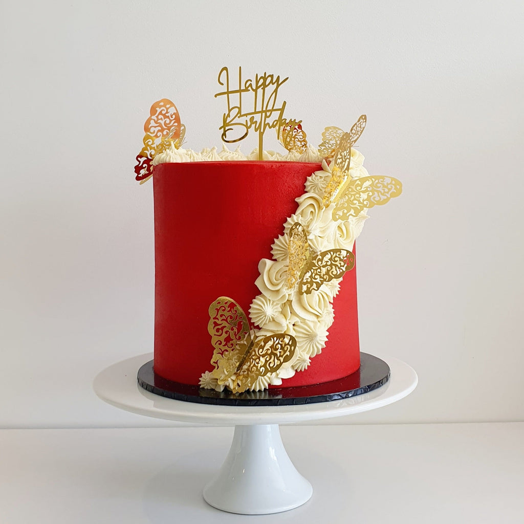 Double Barrel Piped Buttercream Cake
