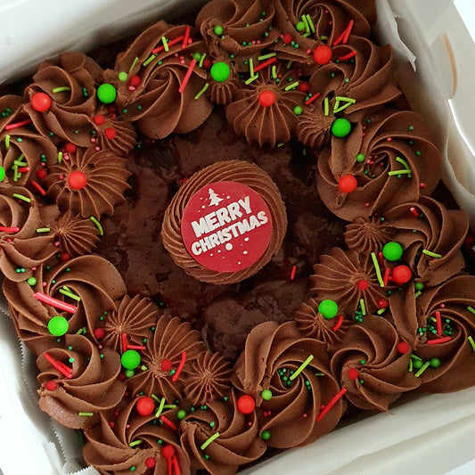 Christmas Decorated Chocolate Brownie