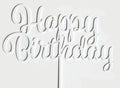 White Acrylic Happy Birthday Cake Topper Large